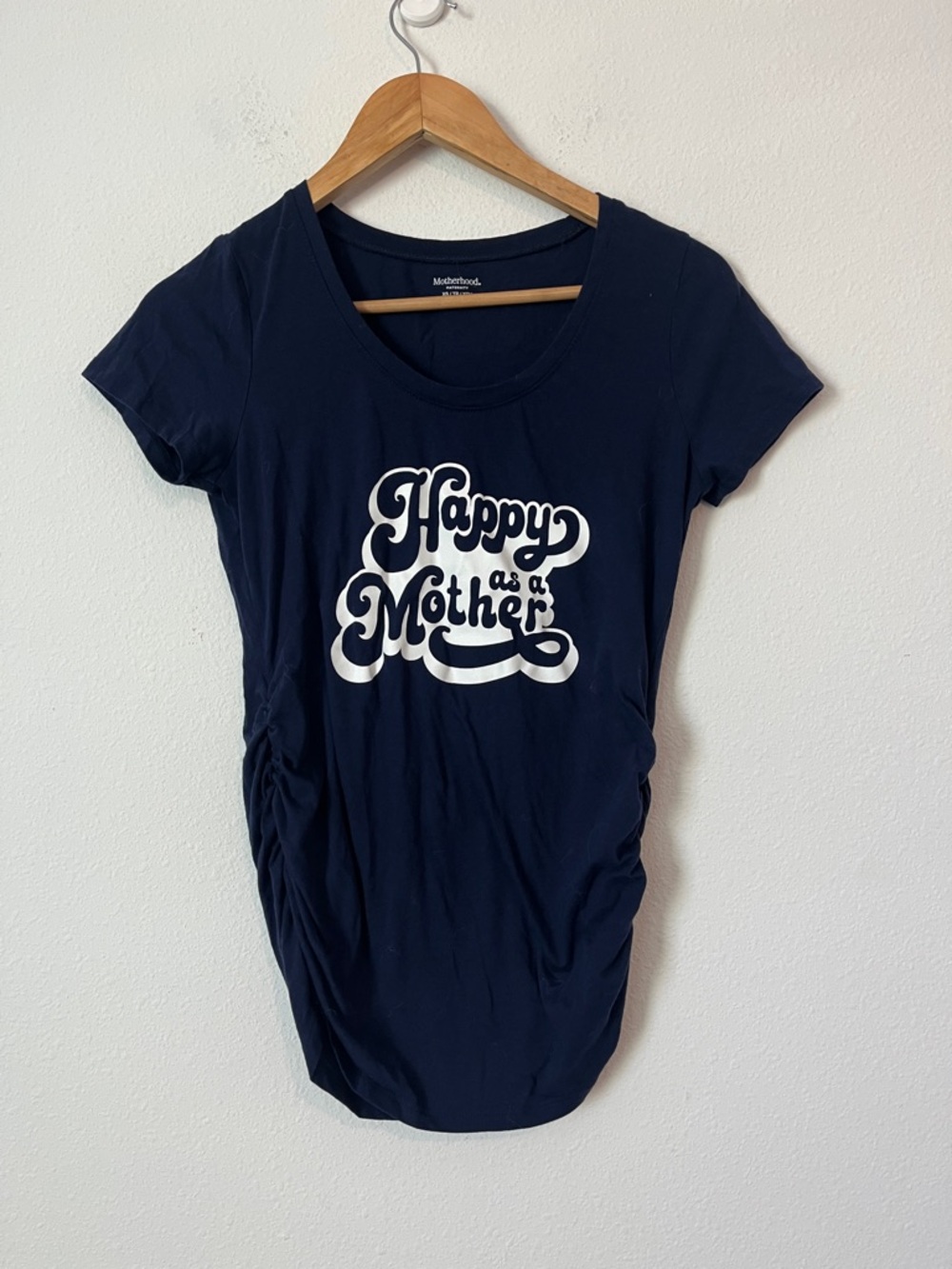 Motherhood Maternity Navy Scoop-Neck 'Happy as a Mother' Tee